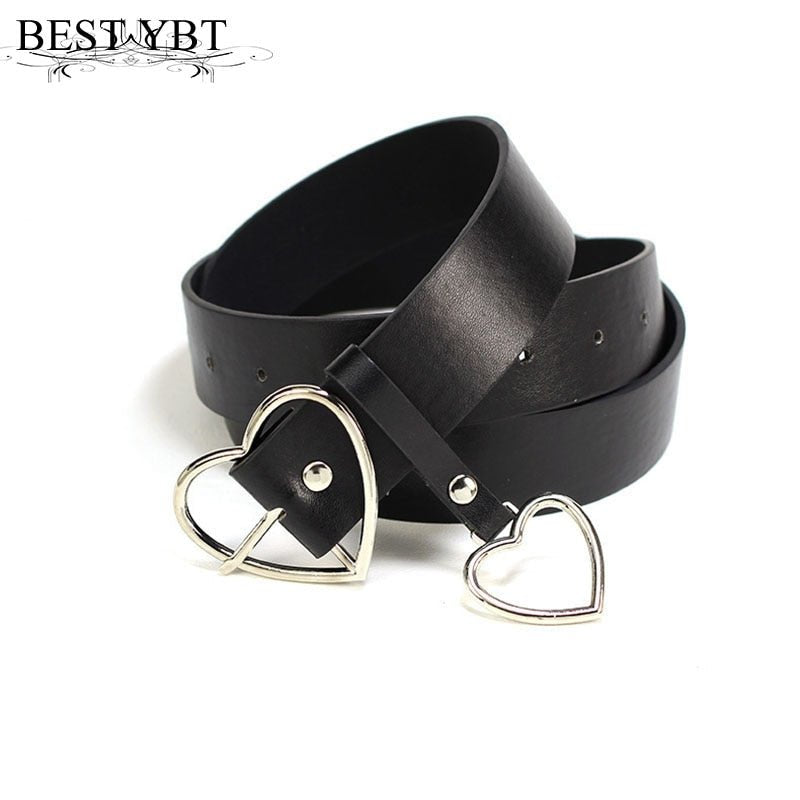 Best YBT Women Belt | PU Leather Metal Heart Pin Buckle Belt | Waistband Women Belt image 11