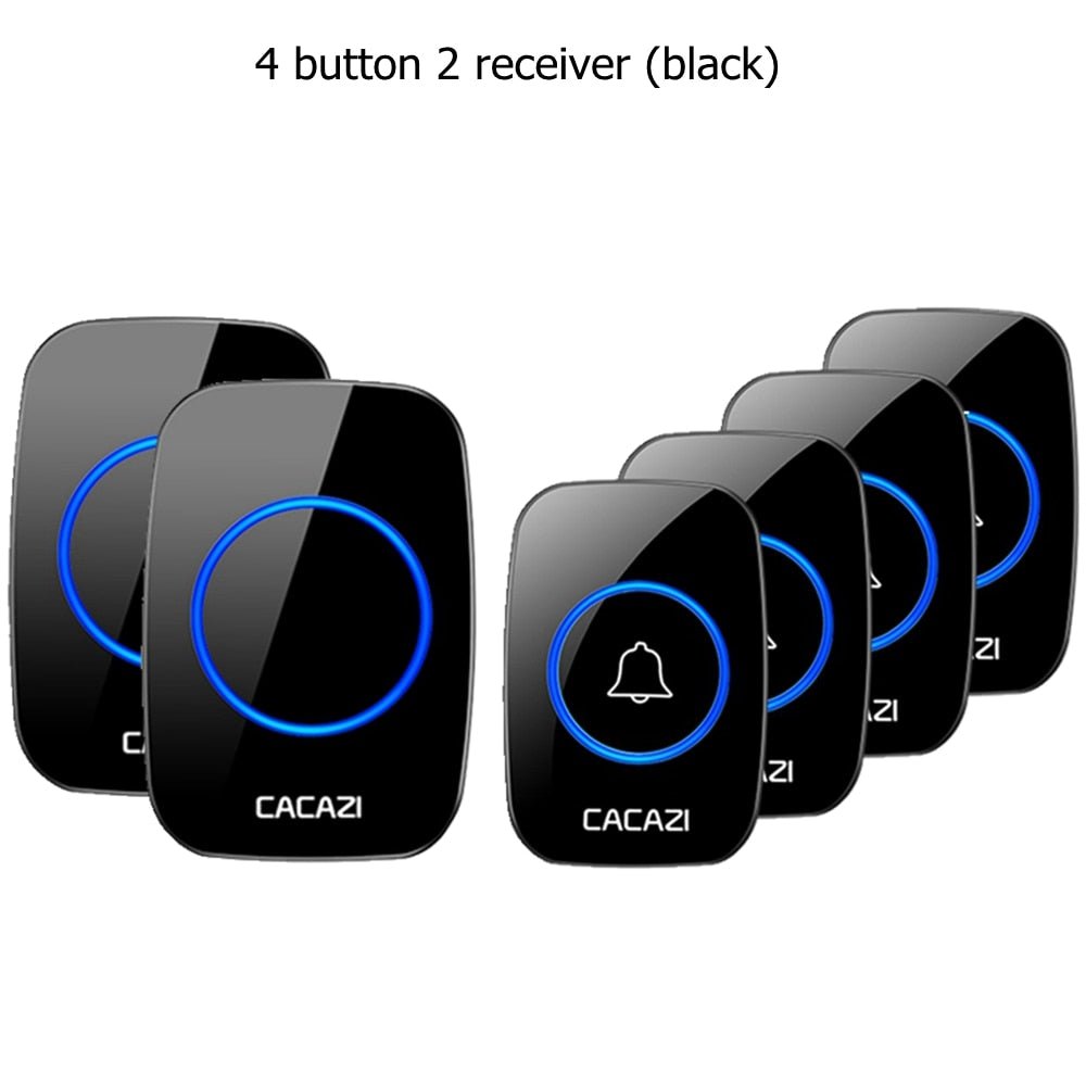 CACAZI Wireless Waterproof Doorbell – 60 Chimes, 110dB Loud, with Remote Control image