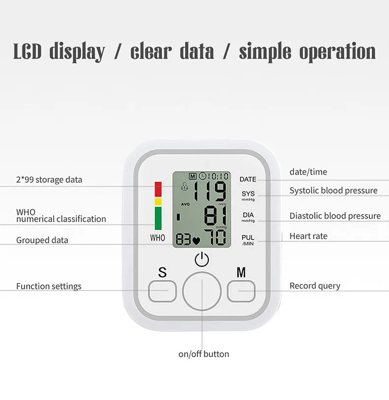 Digital Arm Blood Pressure Monitor ‚Äì Automatic Tensiometer & Heart Rate Pulse Meter image 15