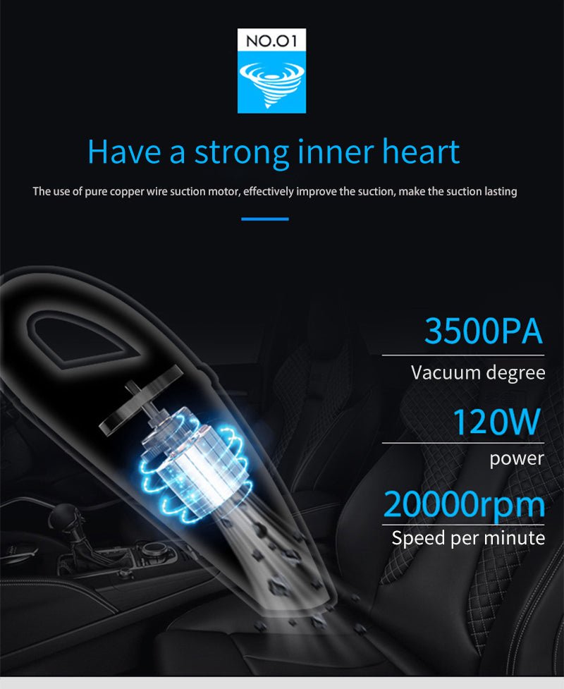4800pa Strong Power Car Vacuum Cleaner with Handbag | Handheld Cordless Portable Powerful Cyclone Suction Rechargeable Vacuum Cleaner image 10