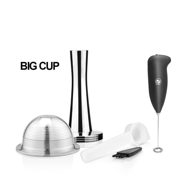 Stainless Steel Refillable Reusable Coffee Capsule Pod Set For Nespresso Vertuo Plus /Vertuoline GCA1 /Delonghi ENV135 image