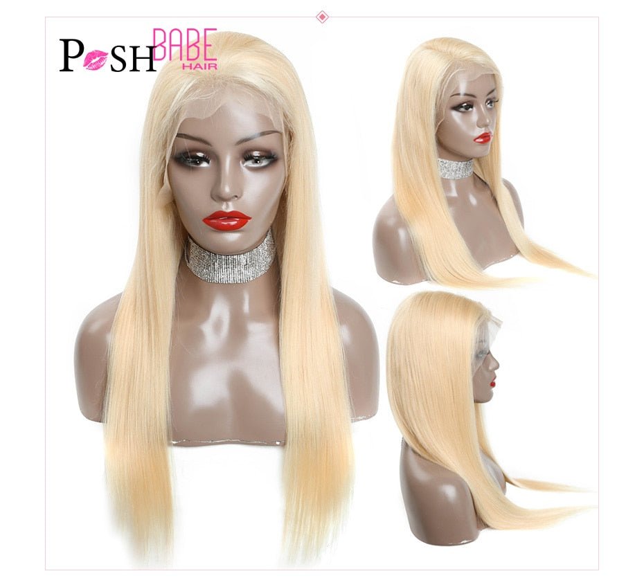 Honey Blonde Color Remy Brazilian Straight Lace Front Human Hair image 21