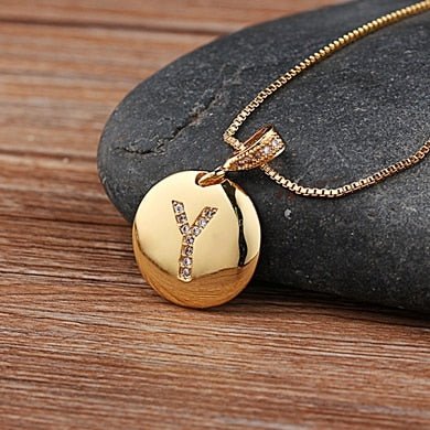 Top Quality Personalized Gold Letters Women and Girls Initial Letter Necklace - Y image