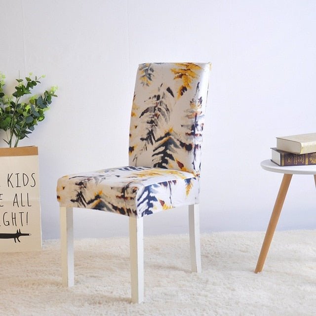Spandex Desk Chair Seat Slipcovers - Yellow Trees, universal sizes image