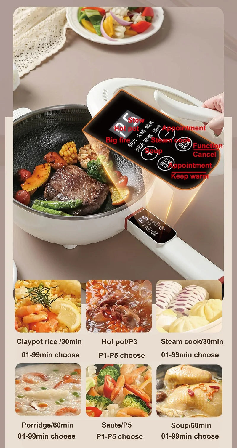 Smart Electric Multi-function Electric Pot Steamer Non-stick Fry Pan image 19
