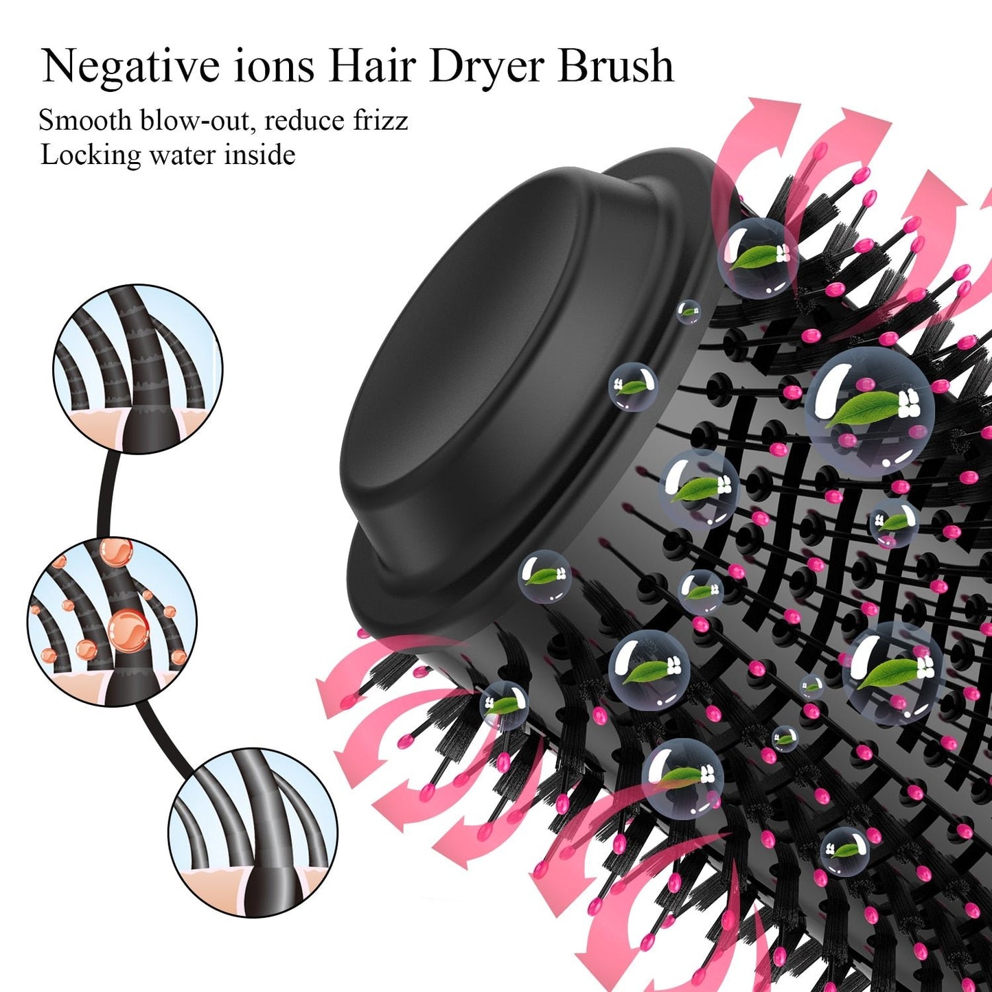 1000W Hair Dryer Hot Air Brush Styler and Volumizer Hair Straightener Curler Comb Roller One Step Electric Ion Blow Dryer Brush image 2