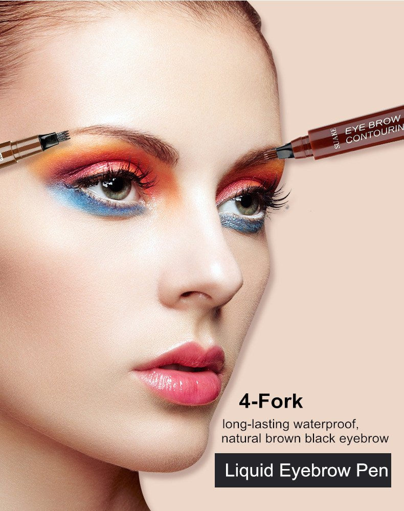 5 Colors Waterproof Eyebrow Tattoo Pencil Cosmetic | Long Lasting Natural Dark Brown Liquid Eye Brow Pencil image 17