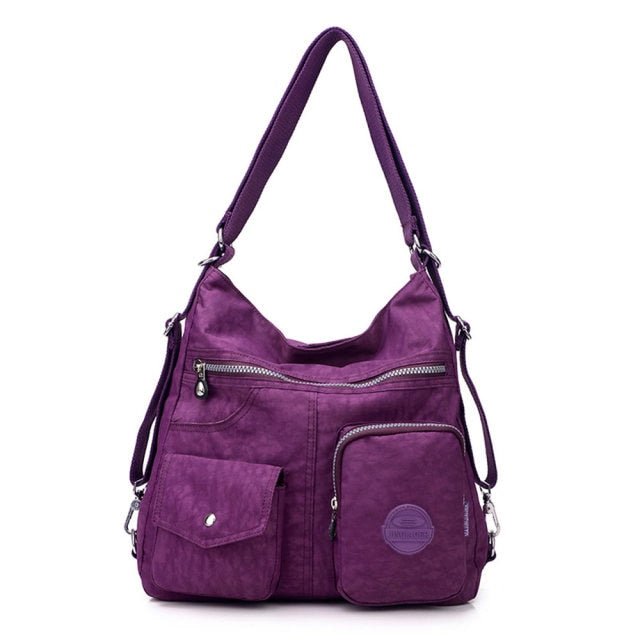 Waterproof Women Designer Handbag - Dark purple, 34cm x 11cm x 33cm image