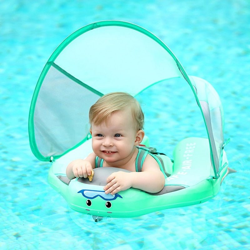Solid Non-inflatable Baby Swimming Ring With Awning For Kids Children Boy Girls | Swimming Pool Trainer Float with Sunshade image 14