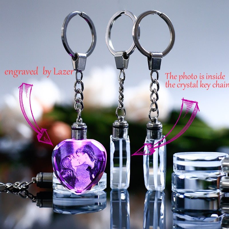 Laser Engraved Crystal Glass Keychain image 2