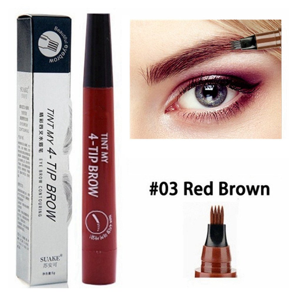 5 Colors Waterproof Eyebrow Tattoo Pencil Cosmetic | Long Lasting Natural Dark Brown Liquid Eye Brow Pencil image 29