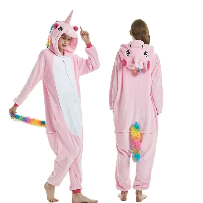 Unisex Animal Onesies for Adults | Unicorn, Lion, Panda, Cat Kigurumi Pajamas & Winter Sleepwear image