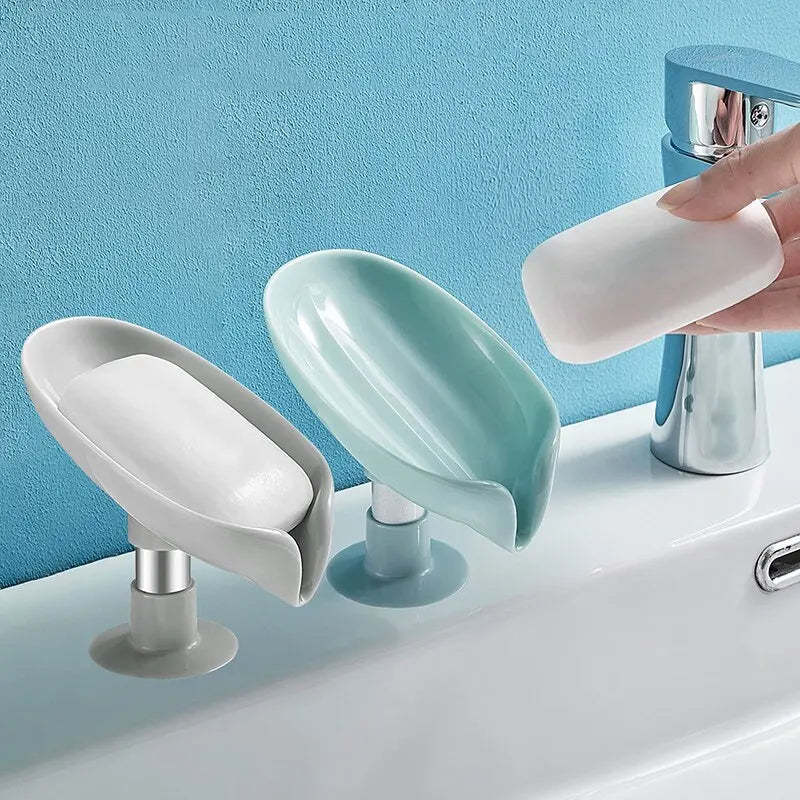 2pcs Leaf Shape Drain Soap Holder | Suction Cup Tray for Shower, Kitchen & Bathroom image 20