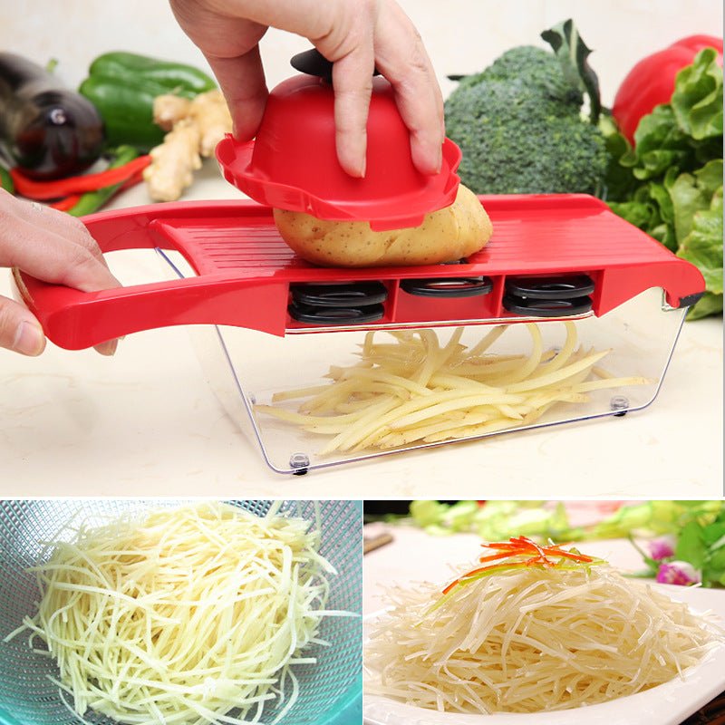Mandoline Multifunctional Vegetable Fruit Slicer and Grater Kitchen Tool with Drain Basket image 4