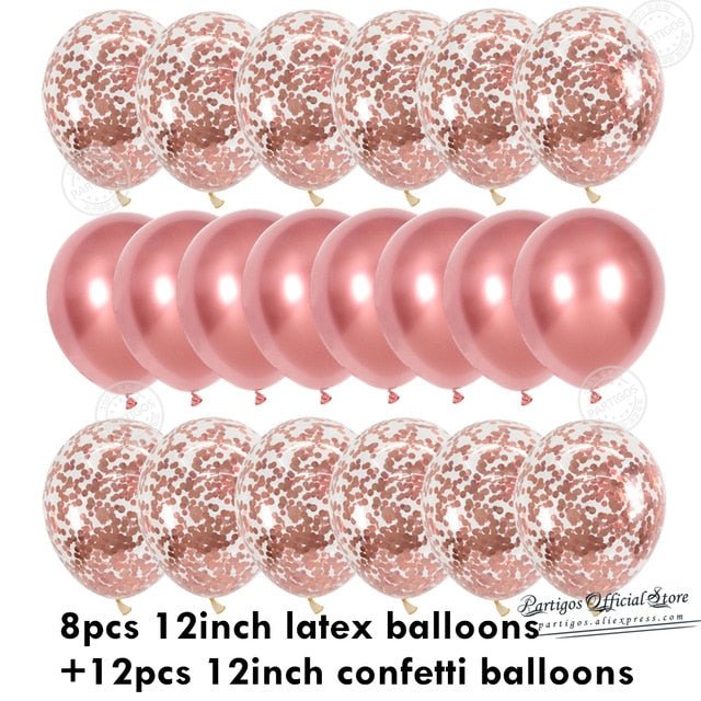 20pcs Confetti Chrome Birthday Party Decors Wedding Decoration New Year Balloon Set image