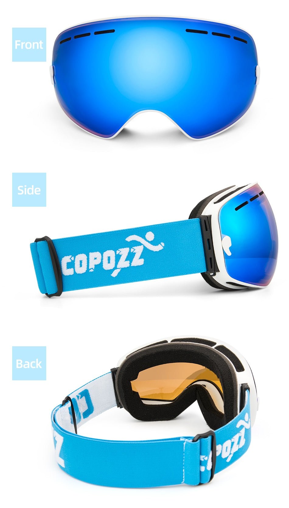 COPOZZ Anti Fog Snowboard Ski Goggles Mask image 19