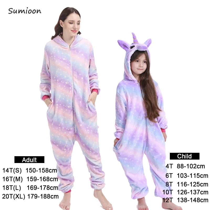 Kigurumi Unicorn Pajamas ‚Äì Kids‚Äô Animal Onesies for Boys & Girls, Warm Winter Homewear image