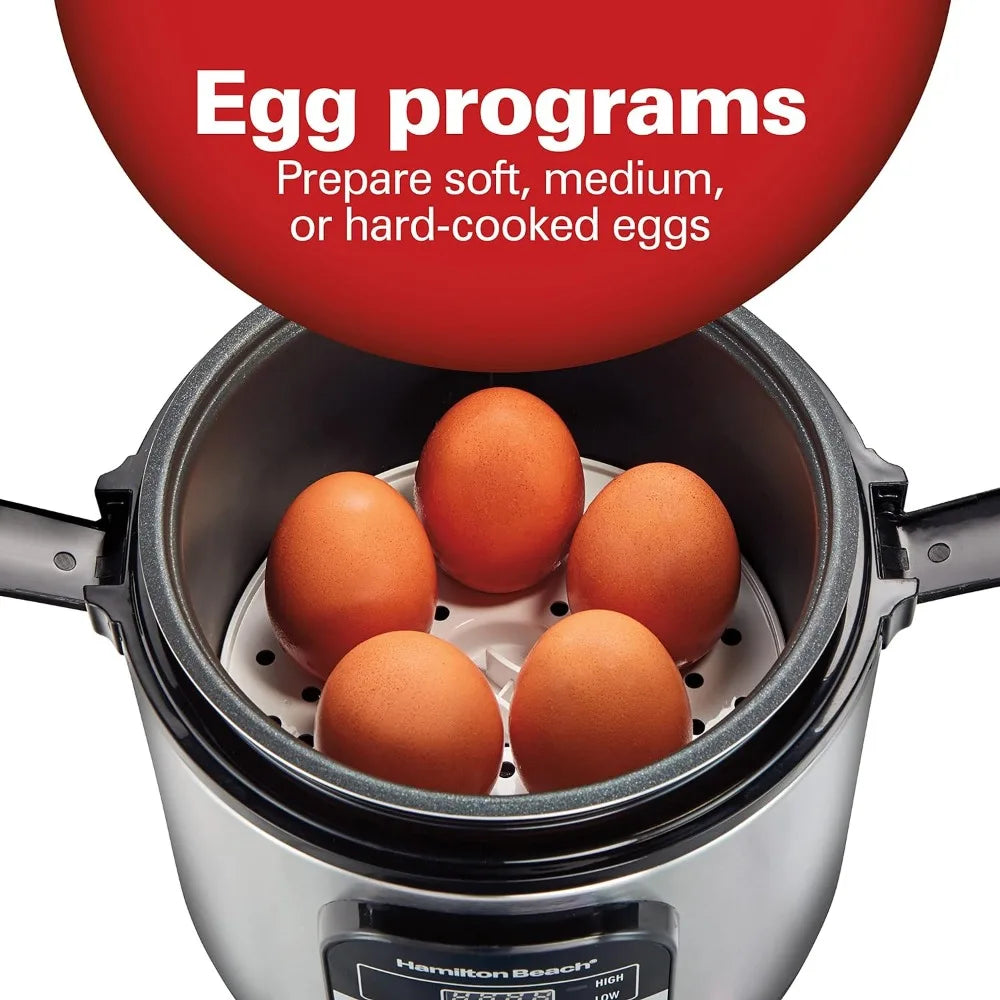 Digital Programmable Rice Cooker & Food Steamer ‚Äì 6-Cup Capacity with Slow Cook & Egg Functions image 1