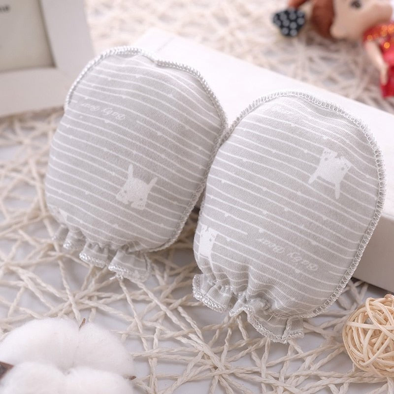 100% Cotton Baby Anti Scratching Newborn Mittens Gloves image 3
