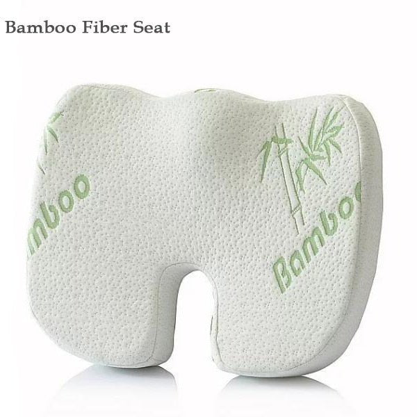Orthopedic Hemorrhoid Seat Cushion Memory Foam Car Seat Cushion Set Slow Rebound Office Chair Waist Support Coccyx Pain Relief - Bamboo Fiber Seat image