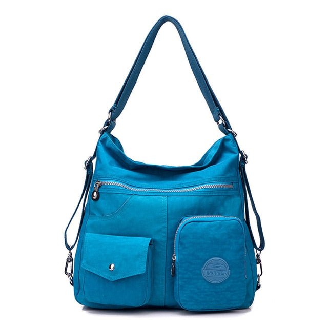 Waterproof Women Designer Handbag - Sea blue, 34cm x 11cm x 33cm image