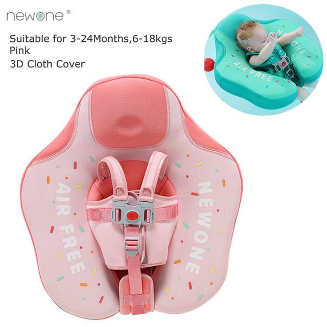 Mambo Non-Inflatable Waterproof Baby Smart Swim Trainer - 3D Donut  pink image