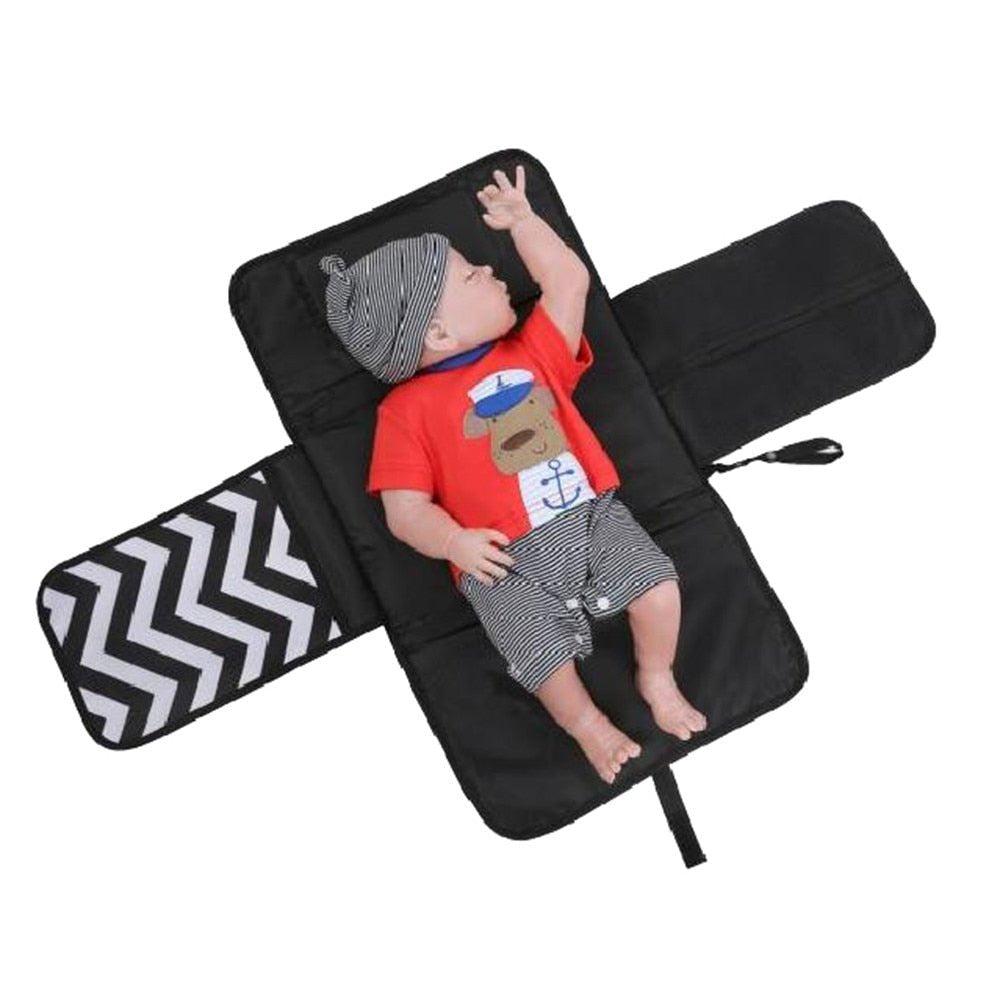 Waterproof Multifunction Portable Travel Baby Folding Diaper Bag - 3 in 1 image 13