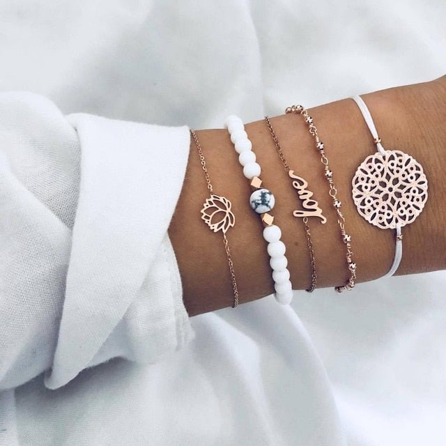 Turtle Heart Pearl Wave LOVE Crystal Marble Charm Bracelets for Women - 3069 image