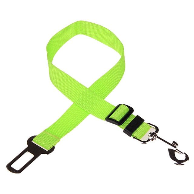 Pet Dog and Cat Car Seat Belt | Adjustable Harness Seatbelt | Lead Leash for Small Medium Dogs Travel Clip - green, 45-72cm width 2.5cm image
