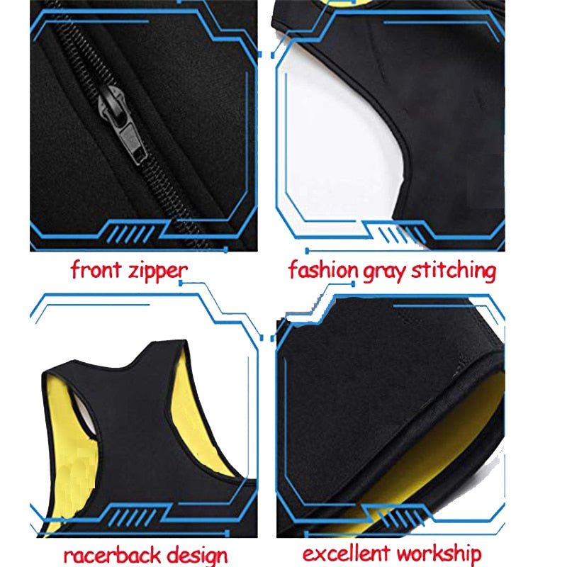 Men Neoprene Sauna Suit Hot Body Shaper Corset for Weight Loss with Zipper Waist Trainer Vest Tank Top Workout Shirt image 19