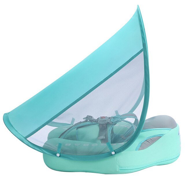 Mambo Baby Non Inflatable Swimming Summer Float Sunshade Ring with Canopy image