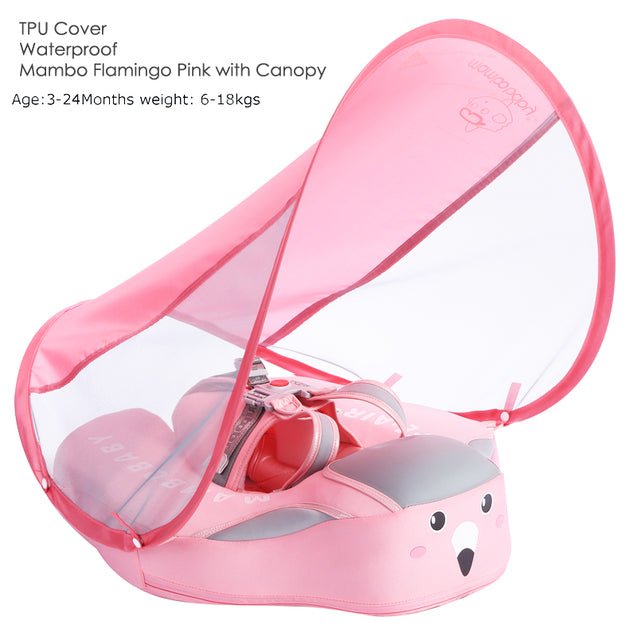 Mambo Non-Inflatable Waterproof Baby Smart Swim Trainer - TPU Pink canopy image