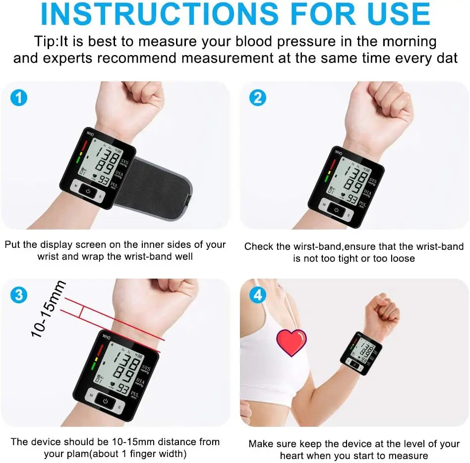 Digital Wrist Blood Pressure Monitor ‚Äì High-Accuracy Electronic Sphygmomanometer with Cuff image 12