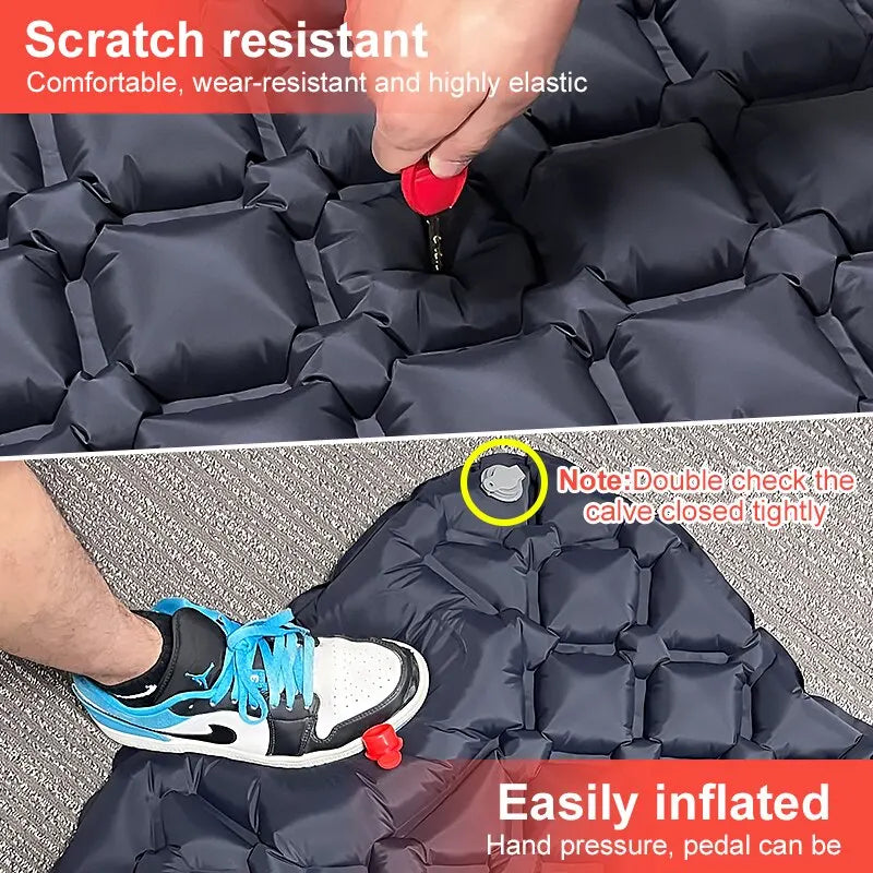Ultralight Camping Inflatable Mattress with Pillow – Built-In Pump for Hiking & Outdoor Sleeping image 5