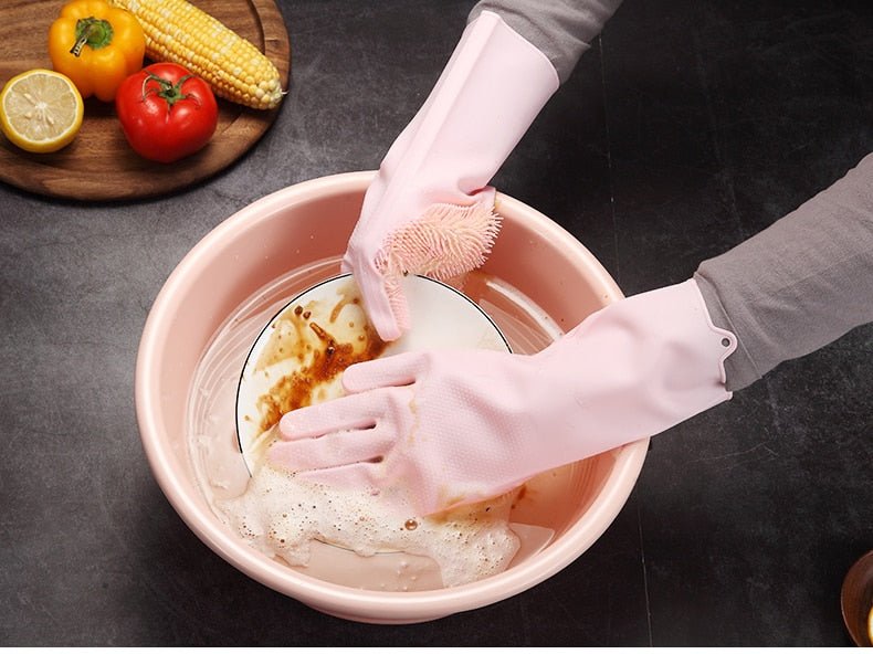 2PCS Multifunction Silicone Dishwashing Cleaning Gloves image 2