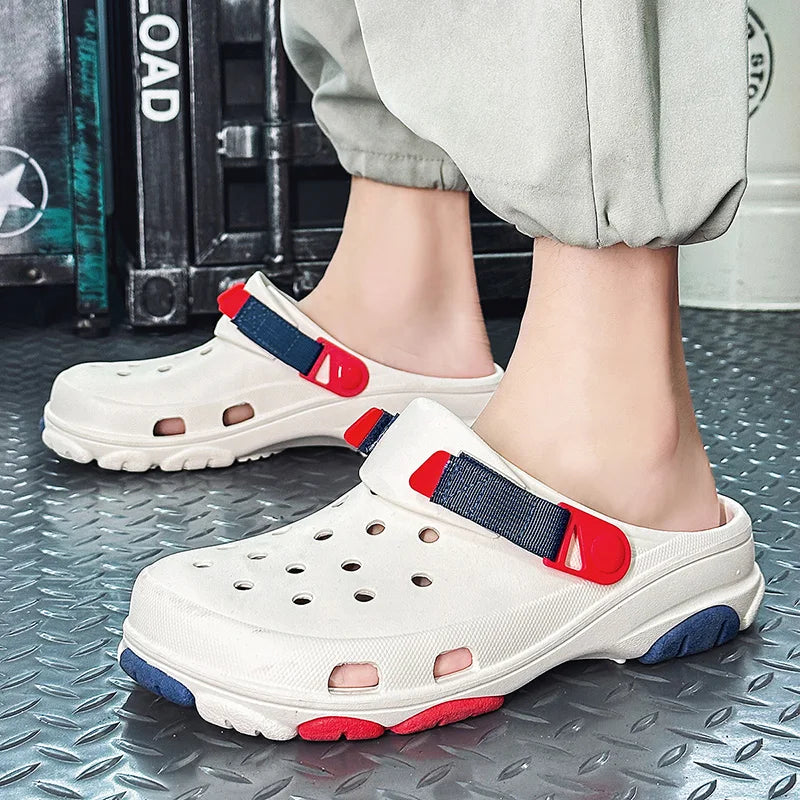 Classic Summer Mens Sandals | White Comfortable Womens Clogs Beach Shoes | Sandals Slip-on Outdoor Sneakers image 1