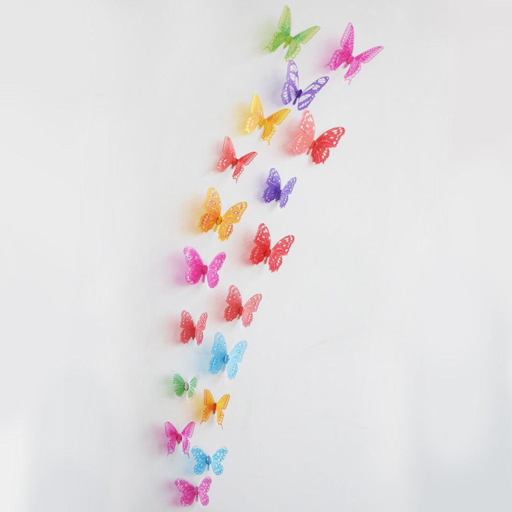 18pcs/lot 3d Effect Crystal Butterfly Wall Sticker For Kids Room image 12