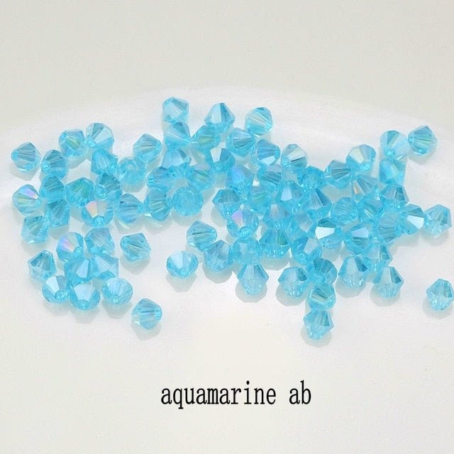 4mm Shiny Crystal Bead Set | Bicone Beads Glass Beads Loose Spacer Beads for bracelet DIY Jewelry image