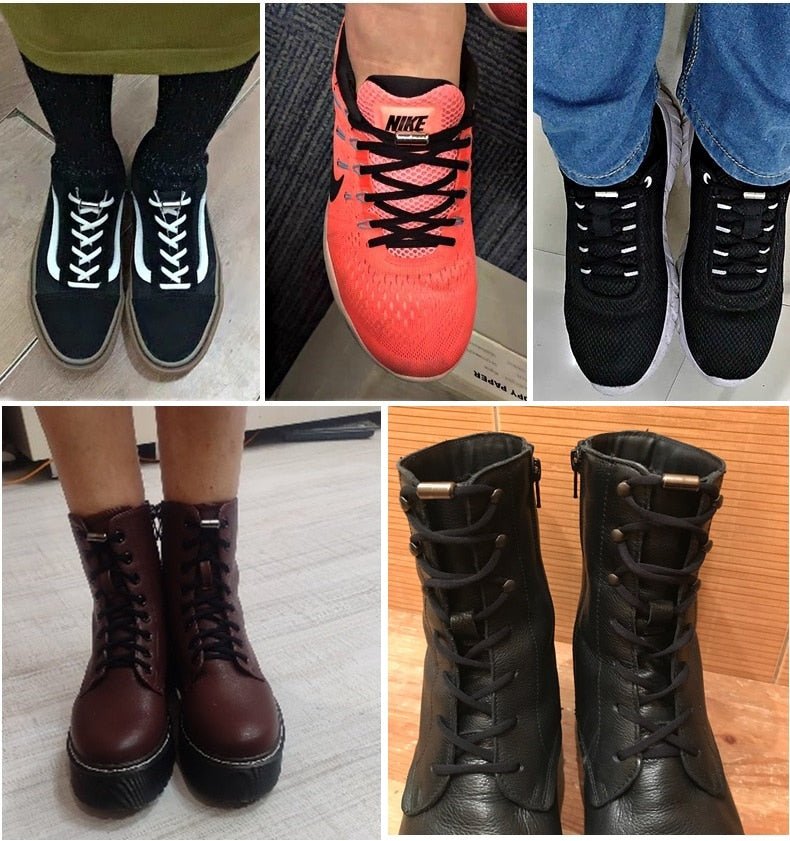 Elastic No Tie Semicircle Metal Lock Shoe Laces For Kids and Adult Sneakers and All Shoes image 24