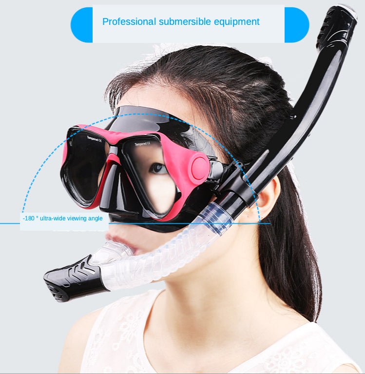 Diving Snorkeling Anti-fog swimming Goggles Camera Tube Mask Set image 15