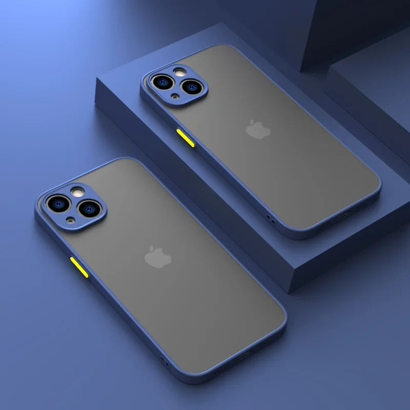 Luxury Shockproof Armor Matte Case For iPhone 14 13 11 12 Pro Max Mini XR XS X 7 8 Plus Soft Silicone Bumper Clear Hard PC Cover image 10