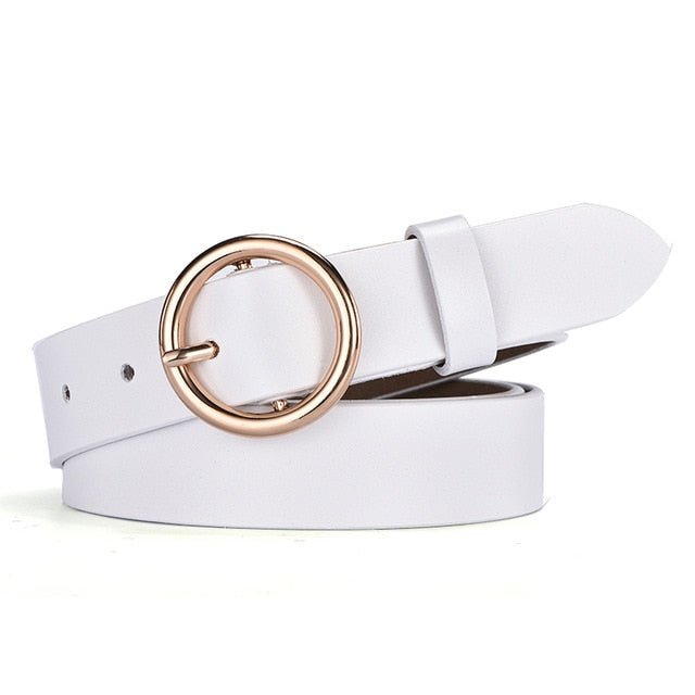NO.ONEPAUL Female Gold Buckle Jeans Belts | New Circle Pin Buckles Belt image 2
