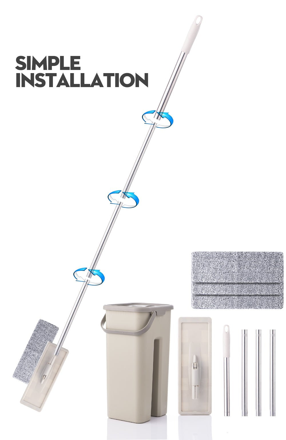 Hands-free Flat Squeeze Mop and Bucket Wringer image 11