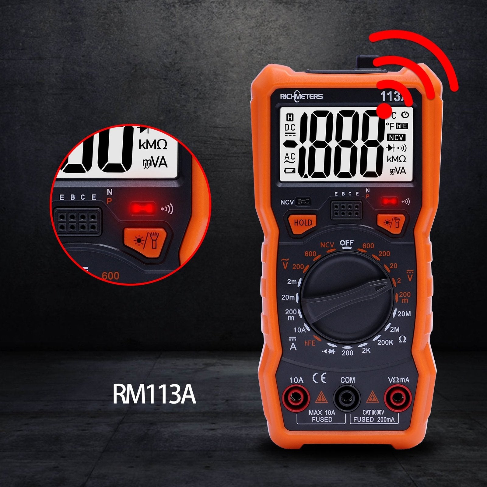 RICHMETERS RM113D NCV Digital Multimeter 6000 counts Auto Ranging AC/DC Voltage meter image 25