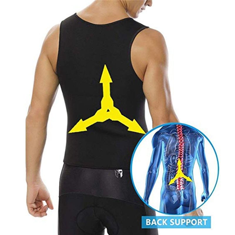 Men Neoprene Sauna Suit Hot Body Shaper Corset for Weight Loss with Zipper Waist Trainer Vest Tank Top Workout Shirt image 6