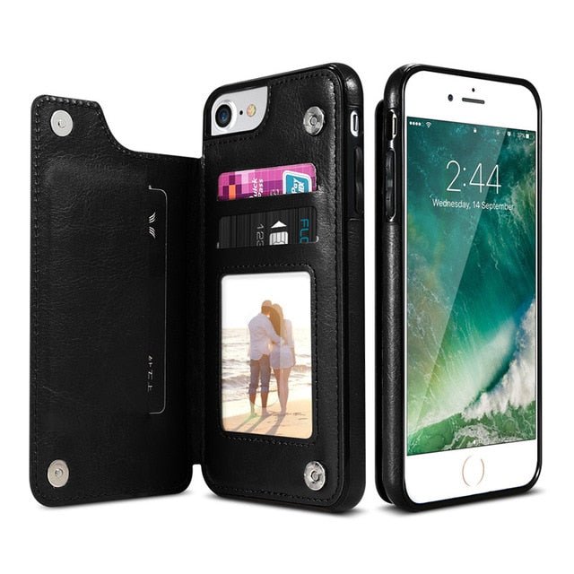 Apple iPhone Leather Phone Case with Cardholder image 1