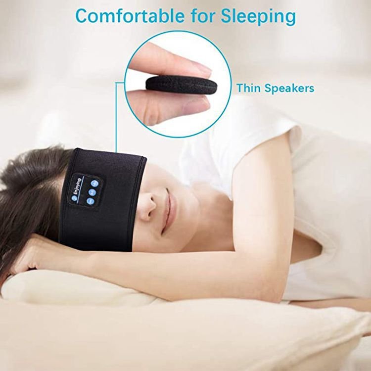 Bluetooth Sleeping Headphones Sports Headband Thin Soft Elastic Comfortable Wireless Music Earphones Eye Mask for Side Sleeper image 12