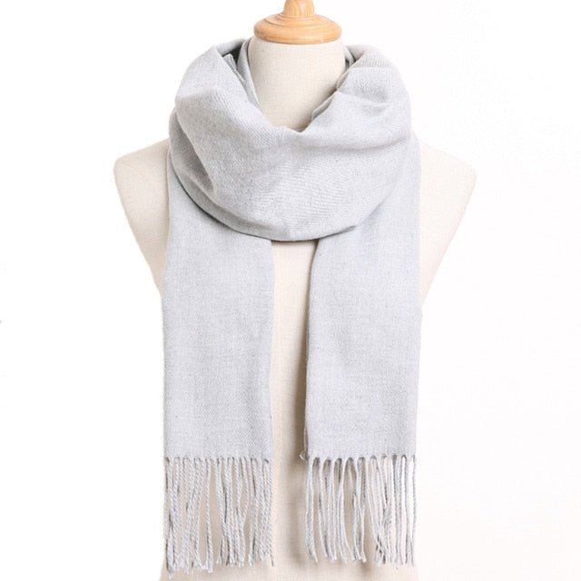 VIANOSI Plaid Winter Scarf for Women | Warm Foulard Solid Scarves | Casual Cashmere Scarfs - 57, 190CM X 35CM image