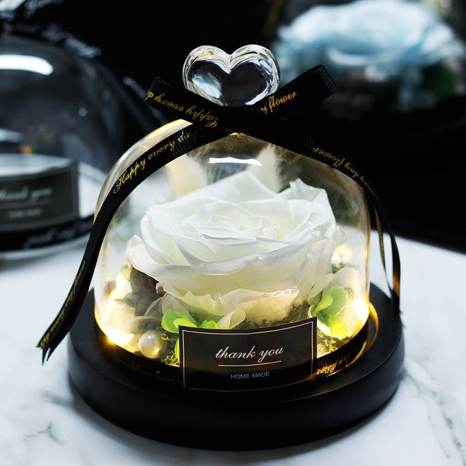 The Beauty and Beast Forever Rose Flower With Night Light in Glass Dome image 46