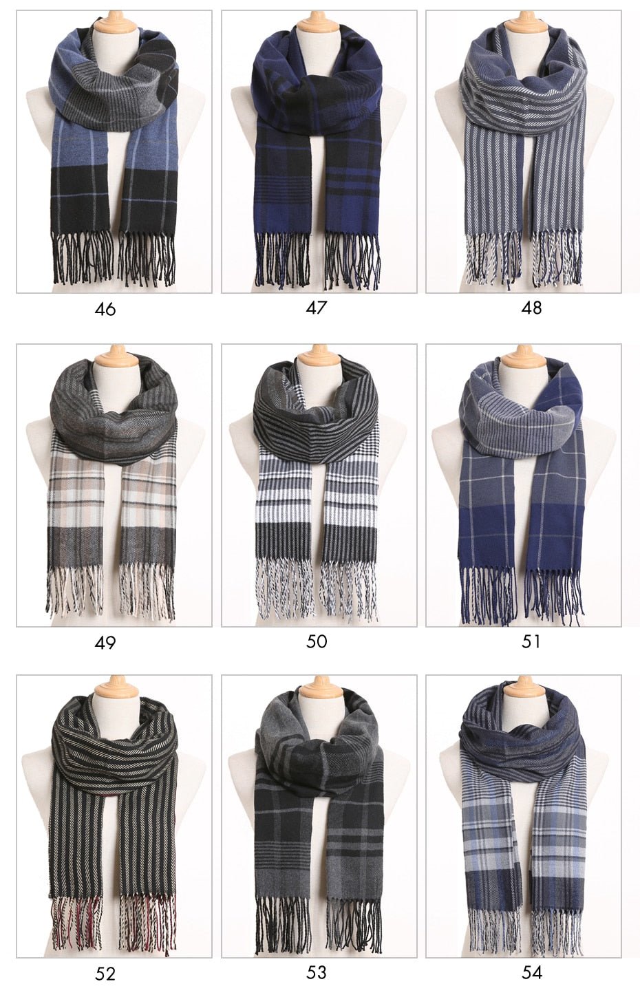VIANOSI Plaid Winter Scarf for Women | Warm Foulard Solid Scarves | Casual Cashmere Scarfs image 19
